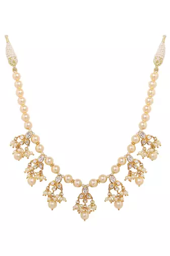 Moissanite polki necklace