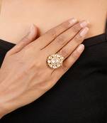 Moissanite polki ring