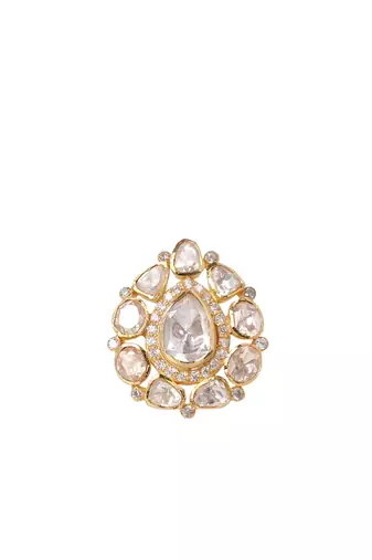 Moissanite polki ring