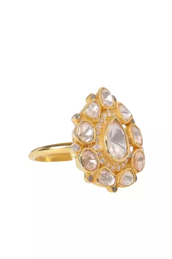 Moissanite polki ring
