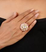 Moissanite polki ring