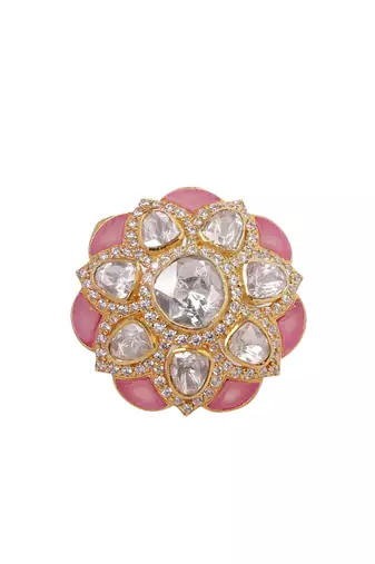 Moissanite polki ring