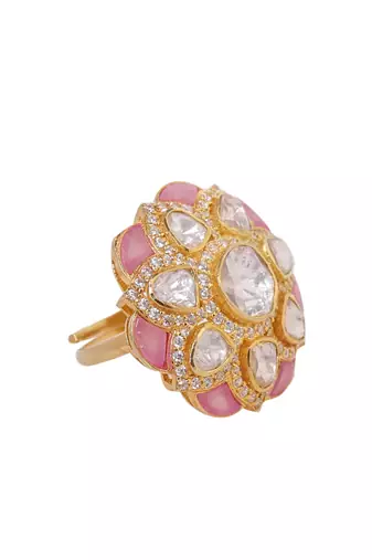 Moissanite polki ring
