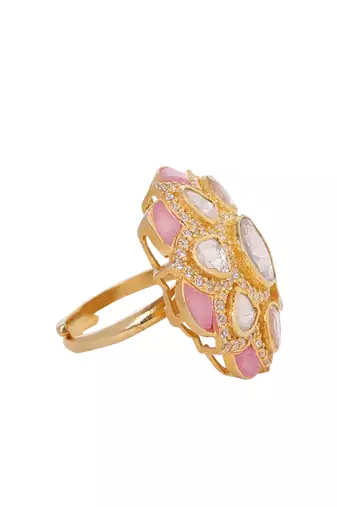 Moissanite polki ring