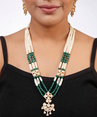 Moissanite polki necklace set 1