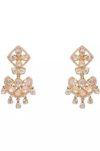 Moissanite polki necklace set
