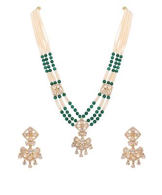 Moissanite polki necklace set 4