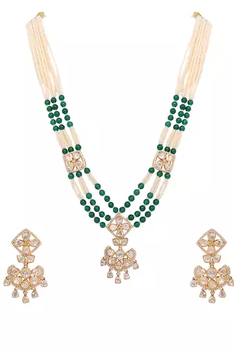 Moissanite polki necklace set