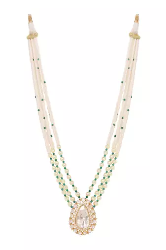 Moissanite polki necklace