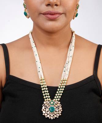 Moissanite polki necklace set 1