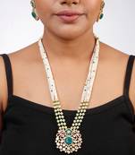 Moissanite polki necklace set