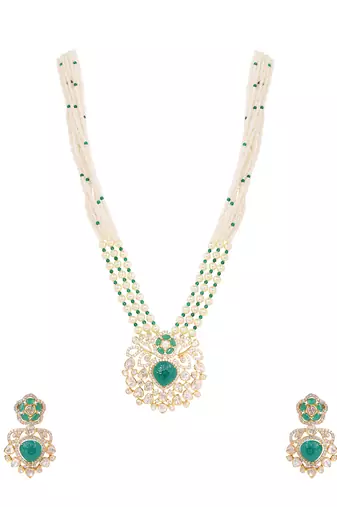 Moissanite polki necklace set