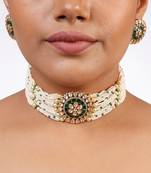 Moissanite polki necklace set