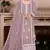 Purple embroidered viscose chinon semi stitched salwar suit