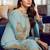 Sky blue georgette embroidery pakistani salwar suit