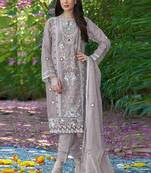 Onion pink organza embroidery pakistani salwar suit