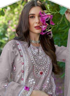 Onion pink organza embroidery pakistani salwar suit 2