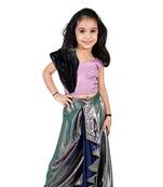 Aglare girls chinon ,beautiful, dhoti set for girls suit,,dhoti set mouve black