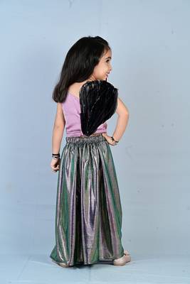 Aglare girls chinon ,beautiful, dhoti set for girls suit,,dhoti set mouve black 2