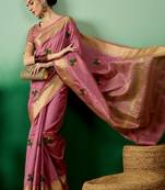 Riva Enterprise Women'S Assam Cotton Silk With Golden Border And Multicolor Thread Embroidered Saree