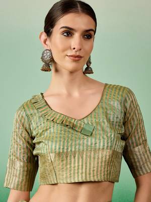 Riva Enterprise Women'S Assam Cotton Silk With Golden Border And Multicolor Thread Embroidered Saree 5
