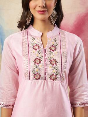  women kurta and trouser duppata set chanderi modal butti 3