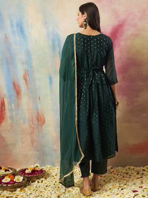  women flared kurta and trousers pant set cotton silk blend 2