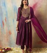  women flared kurta and trousers pant set cotton silk blend