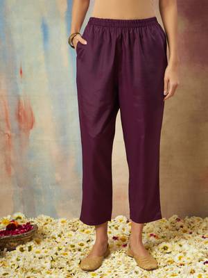  women flared kurta and trousers pant set cotton silk blend 4
