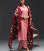   women kurta and trousers pant set silk blend