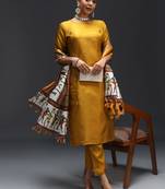   women kurta and trousers pant set silk blend
