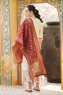  women kurta and pant sets silk blend fabric 2