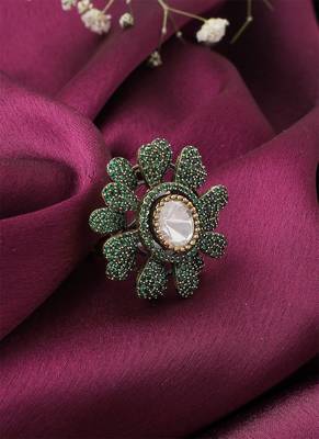 Floral Style Green Ring 2