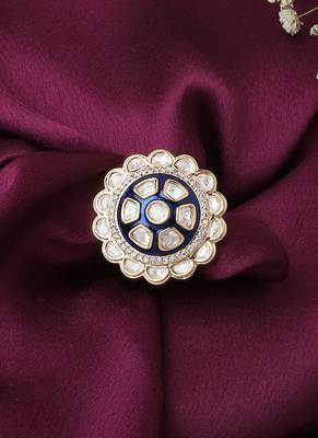 Blue Kundan Ring 1