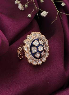 Blue Kundan Ring 2