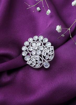 Floral White American Diamond Ring 1