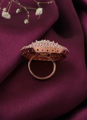 Festive Green Floral Ring 3