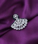 American Diamond Ring With Green Border