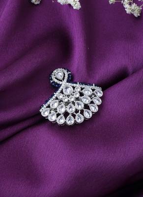 American Diamond Ring With Blue Border 1