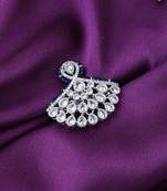 American Diamond Ring With Blue Border