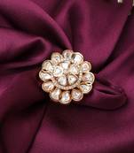 White Gold Kundan Ring