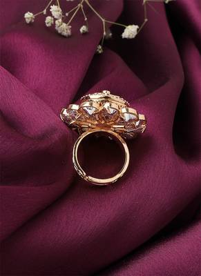 White Gold Kundan Ring 3