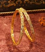 Intricately Carved Gold-Plated Bangles for a Regal Look