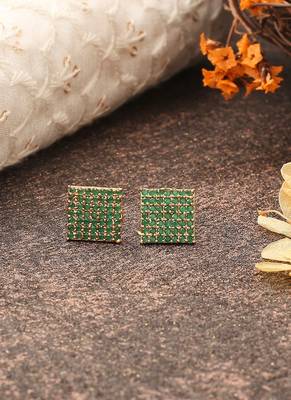Green American Diamond Earrings 1