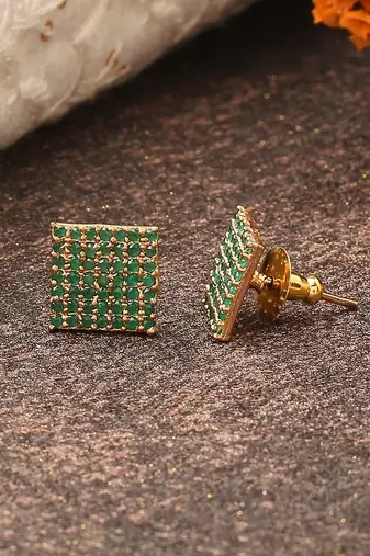 Green American Diamond Earrings
