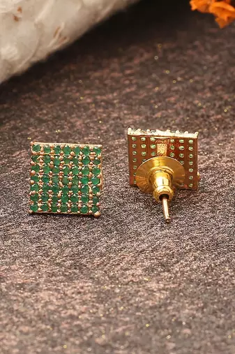 Green American Diamond Earrings