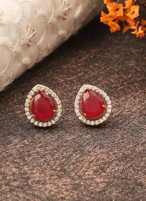 Red American Diamond Earrings 1