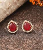 Red American Diamond Earrings