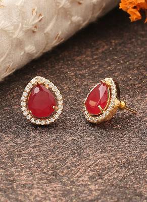 Red American Diamond Earrings 2