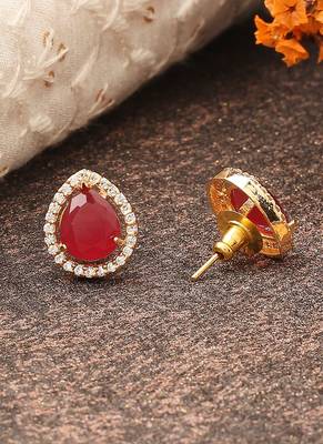 Red American Diamond Earrings 3